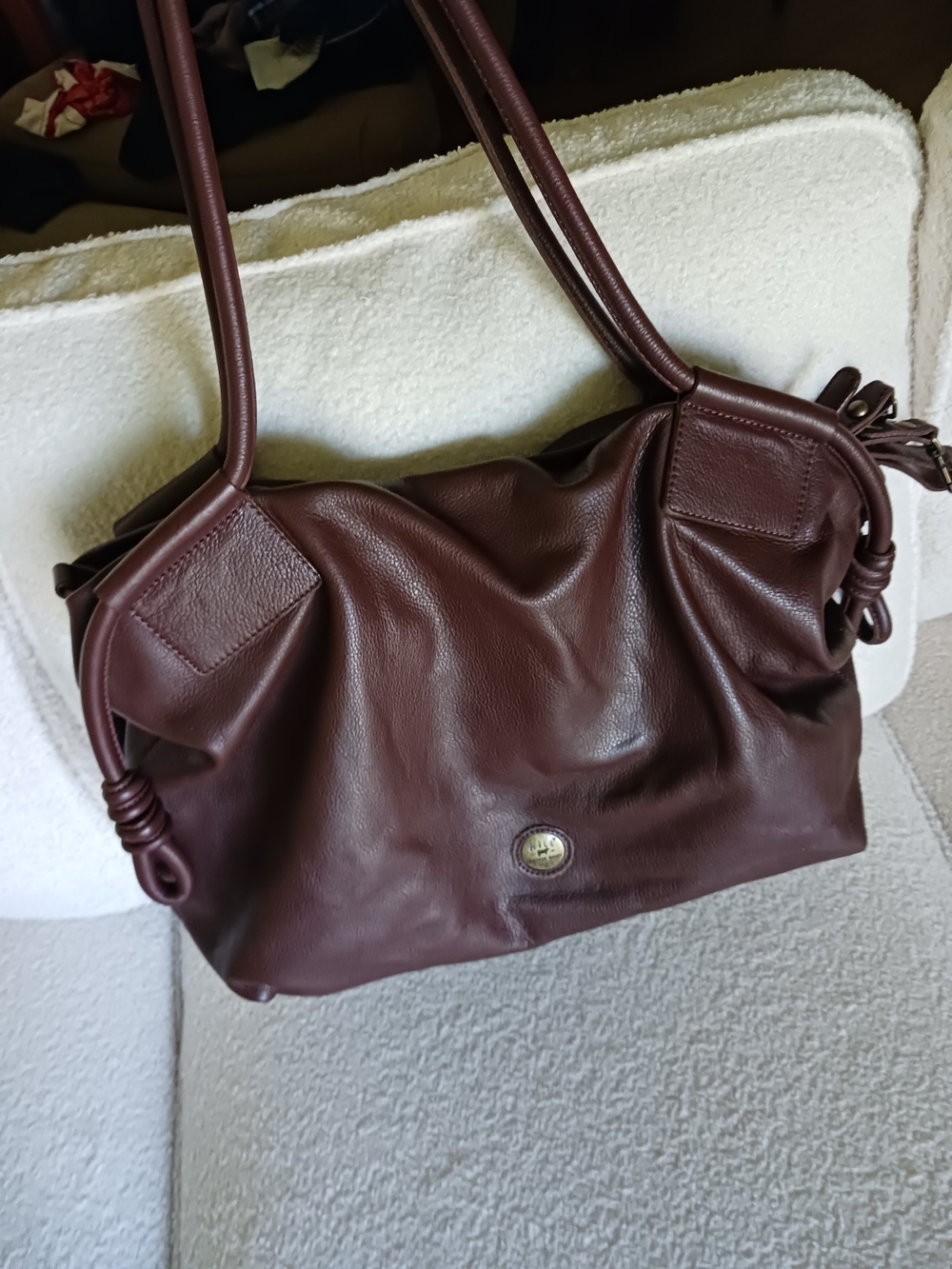 Women's Shoulder Bag in Wine Brown Leather